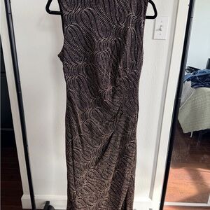 Anne Klein Black and Gold Maxi Dress